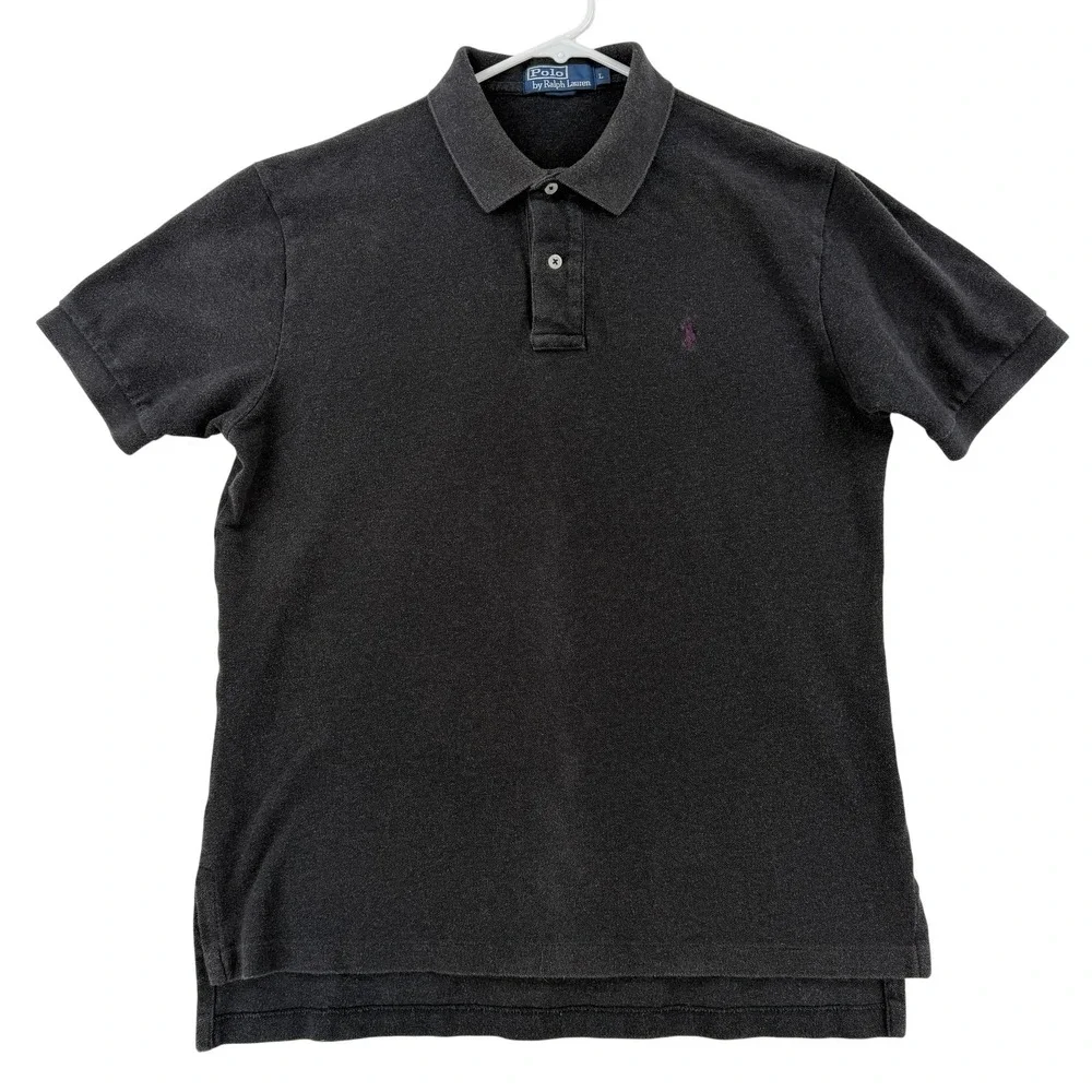 Polo By Ralph Lauren Polo Shirt Mens Large Gray Cotton Knit Pony Logo Top